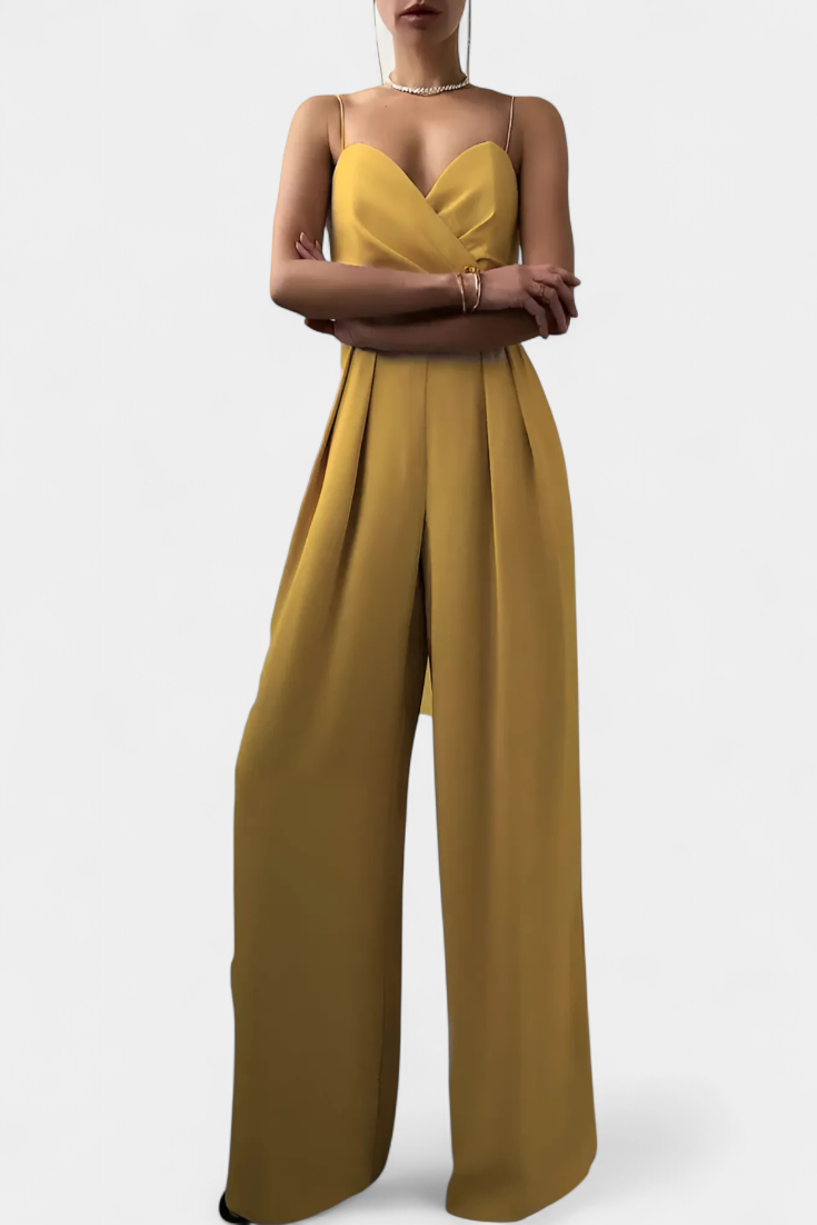 Sleeveless Jumpsuit | Tailored Waist Design | Flowy Legs for Effortless Movement | Perfect for Casual or Dressy Occasions