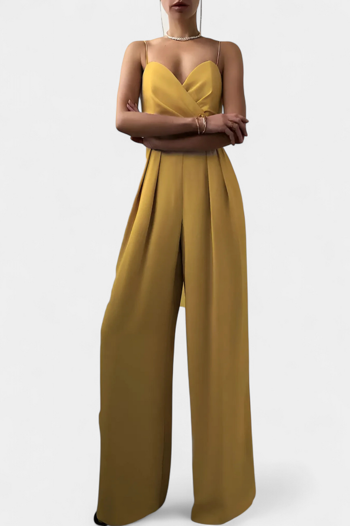 Sleeveless Jumpsuit | Tailored Waist Design | Flowy Legs for Effortless Movement | Perfect for Casual or Dressy Occasions