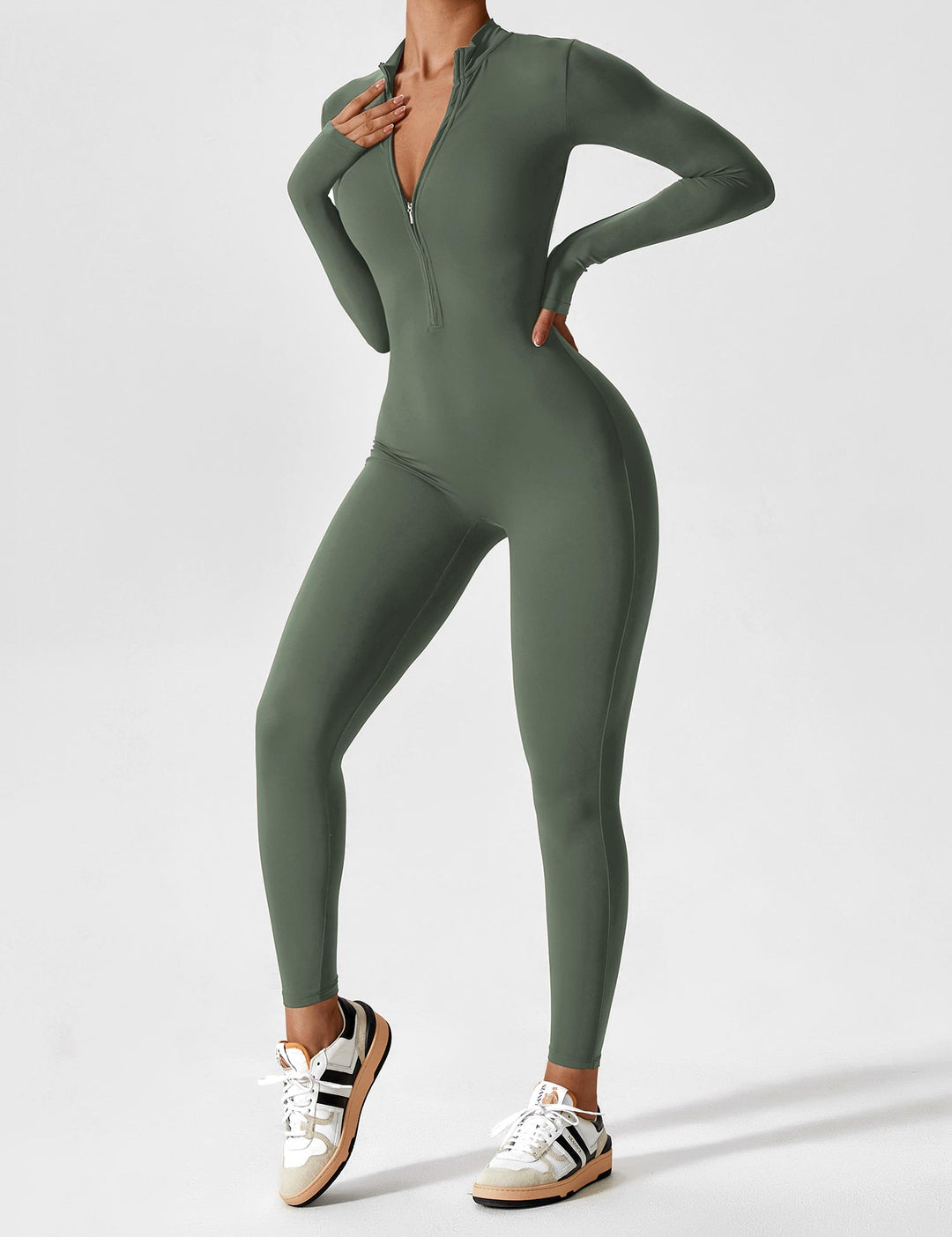 Zip-Up Bodysuit | Comfortable Fit | Perfect for Layering | Soft Stretch Fabric