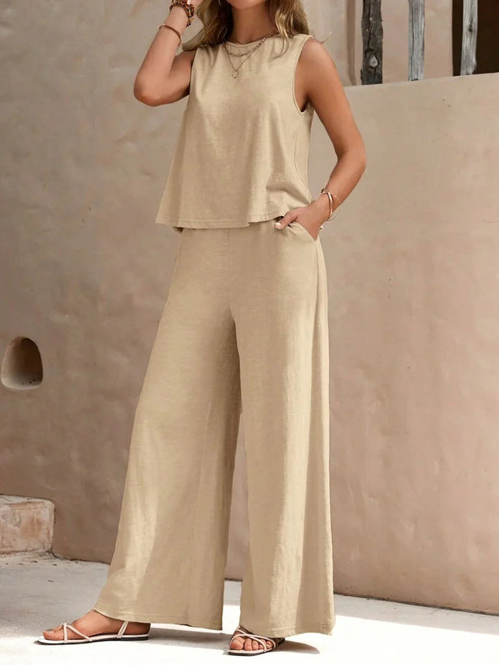 Two-piece set consisting of a top and casual pants for women | Summer